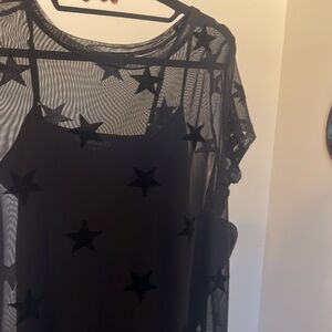 Layered sheer black stars ✨